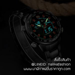 นาฬิกาผู้ชาย นาฬิกา Naviforce NF9093 สีเงิน-ดำ สายสแตนเลสสองระบบ ของแท้ 100%