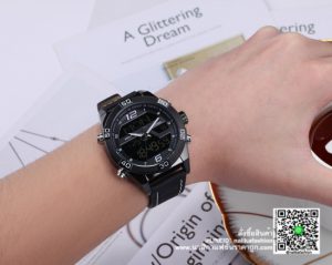 นาฬิกา แฟชั่น ผู้ชาย Naviforce NF9128 สีดำ สายหนังสองระบบ ราคาถูก