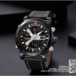 นาฬิกา แบรน Naviforce NF9132 สีดำ สายหนังสองระบบ ราคาถูก ของแท้ 100% ส่งฟรี มีบริการเก็บเงินปลายทาง
