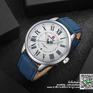 นาฬิกา Naviforce NF9126 สายหนัง ผู้ชาย สีฟ้าคราม ของแท้ 100% ส่งฟรี มีบริการเก็บเงินปลายทาง