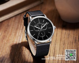 นาฬิกา Naviforce สายหนัง NF3001 ผู้ชาย สีดำ ของแท้ (รุ่น Premium!) ส่งฟรี มีบริการเก็บเงินปลายทาง