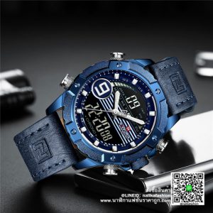 นาฬิกา Naviforce NF9146 สายหนังสองระบบ สีน้ำเงิน ของแท้ 100% ราคาถูก ส่งฟรี มีบริการเก็บเงินปลายทาง