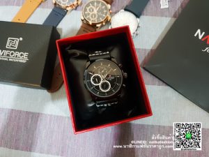 นาฬิกา Naviforce NF9148 สายหนังผู้ชาย สีดำ รีวิว ของแท้ 100%