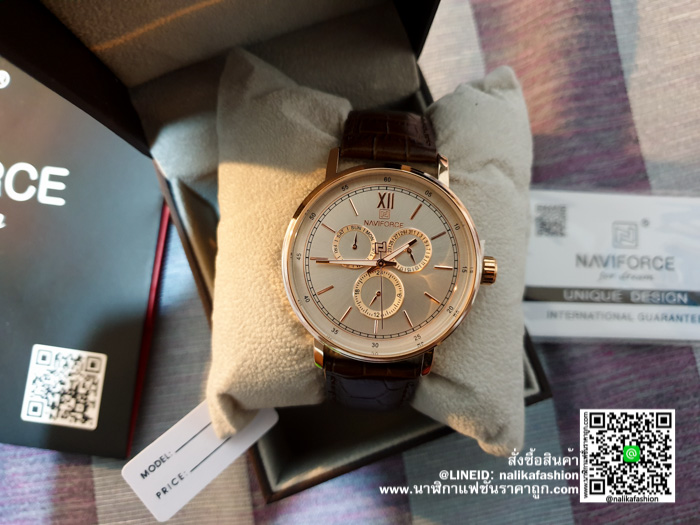 นาฬิกา Naviforce สายหนัง NF3002 ผู้ชาย (รุ่น Premium!)