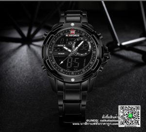 นาฬิกา Naviforce NF9120 สายสแตนเลส ของแท้ สีดำ