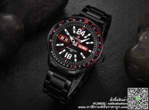 นาฬิกา Naviforce NF9102 สายสแตนเลส สีดำ-แดง พร้อมกล่อง รับประกัน 1 ปี ส่งฟรี มีบริการเก็บเงินปลายทาง