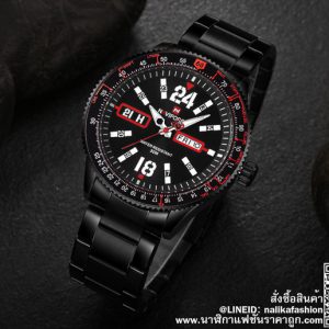 นาฬิกา Naviforce NF9102 สายสแตนเลส สีดำ-แดง พร้อมกล่อง รับประกัน 1 ปี ส่งฟรี มีบริการเก็บเงินปลายทาง