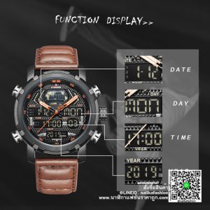 นาฬิกา Naviforce NF9160 ผู้ชาย สายหนังสองระบบ