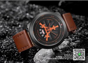 นาฬิกา Naviforce NF9156 สายหนังลาย สีน้ำตาล-ส้ม ของแท้พร้อมกล่อง รับประกัน 1 ปี ส่งฟรี มีบริการเก็บเงินปลายทาง